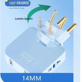 Wireless 3 in 1 Adapter | Universal Adapter | Mini Slim Wireless Outlet Adapter | Multi Foldable Adapter Plug | Foldable Plug Socket and 180 Degree Extension Plug.(1 Pcs)