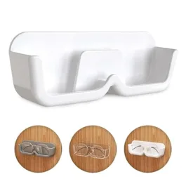1PC Eye Glasses Storage Rack, Wall Mounted Decorative Sunglasses Display Shelf Without Drilling, Glasses Storage Box Wall Mounted Perforated Organizer Rack