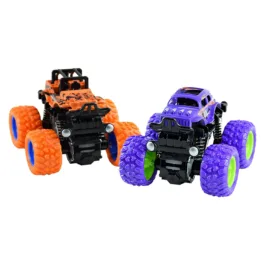 Mini Monster Trucks Friction Powered 360 Degree Stunt Cars for Kids – Push and Go Toddler Toys Inertia Car Toys
