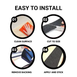Anti-Skid Tape For Stairs Black Grip Tape for Outdoor/Indoor Stairs Steps Floor Ramps Heavy Duty Adhesive Non Slip Tape | Black – 5Mx50MM | Safety Anti Slip tape