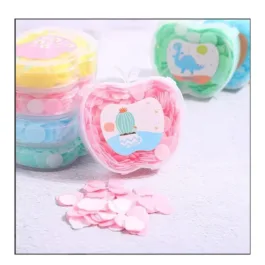 Apple Shape Paper Soap | Flower Design Apple Shape Box Paper Soap | Portable Flower Tube Petal Box Petal, Assorted Color, Paper Soap, Clean Soft Bath For Travel(Pack Of 1)