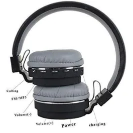 SH-12 Foldable On-Ear Wireless Stereo Bluetooth Headphones with FM,SD Card Slot for All Smartphone Device