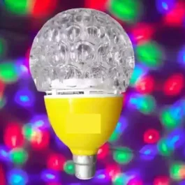 360 Degree 1 Watts B22d LED Crystal Rotating Bulb Magic Disco LED Light,LED Rotating Bulb Light Lamp for Party/Home/Diwali Decoration (Pack of 1)