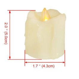 Flameless LED Melting Candles Warm White Battery Powered Fake Candles, Diyas, Realistic Tea Light Candle – Pack of 24