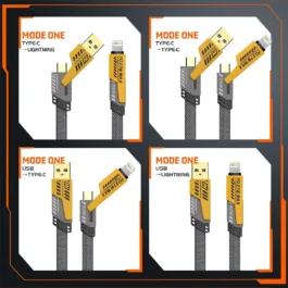 4 In 1 Multi Functional Fast Charging Cable with Fast Data Transfer, Compatible with All Type C Android Smartphone & Lighting Device