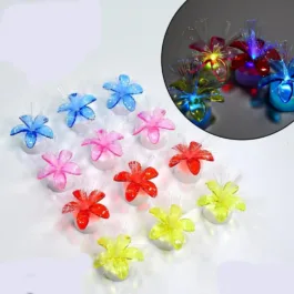 Fiber Optic Flower Petal Fountain-Shaped Multi-Color LED Tealight Candles – Rechargeable, Replaceable Battery, Flameless for Diwali, Wedding, Party, Birthday, and Event Decor (Set of 12)