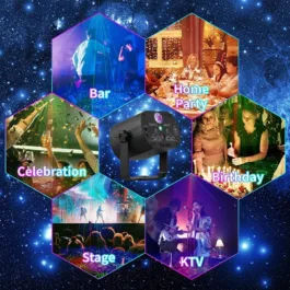 Party Mini Laser Projector Stage Lighting Sound Activated Dot Design Laser Light for Party and Dj with Mini-Tripod Stand for Diwali(Plug-in)
