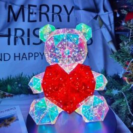 Glowing Teddy Bear Night Light with Heart Night Lamp for Bedroom, Night Lamp for Kids, Cute Teddy Bear Night Lamp, Kids Room Decor, Birthday Gifts, Lamp for Kids, USB Powered (LED Teddy Bear)