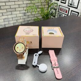 Gen9 smartwatch Diamond Edition 2 Straps Super amoled Display Series Gen-8pro* Smartwatch (Golden, Pink Strap, Free) Watch/B